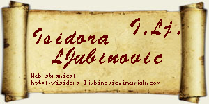 Isidora LJubinović vizit kartica